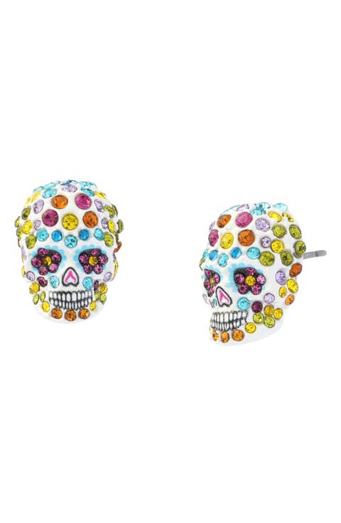 Pavé Skull Stud Earrings
