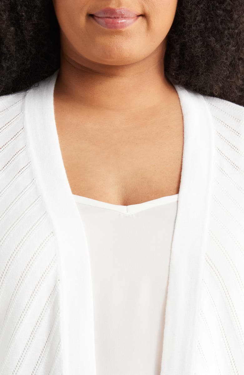 KASPER Patterned Stitch Long Sleeve Cardigan Sweater, Alternate, color, 