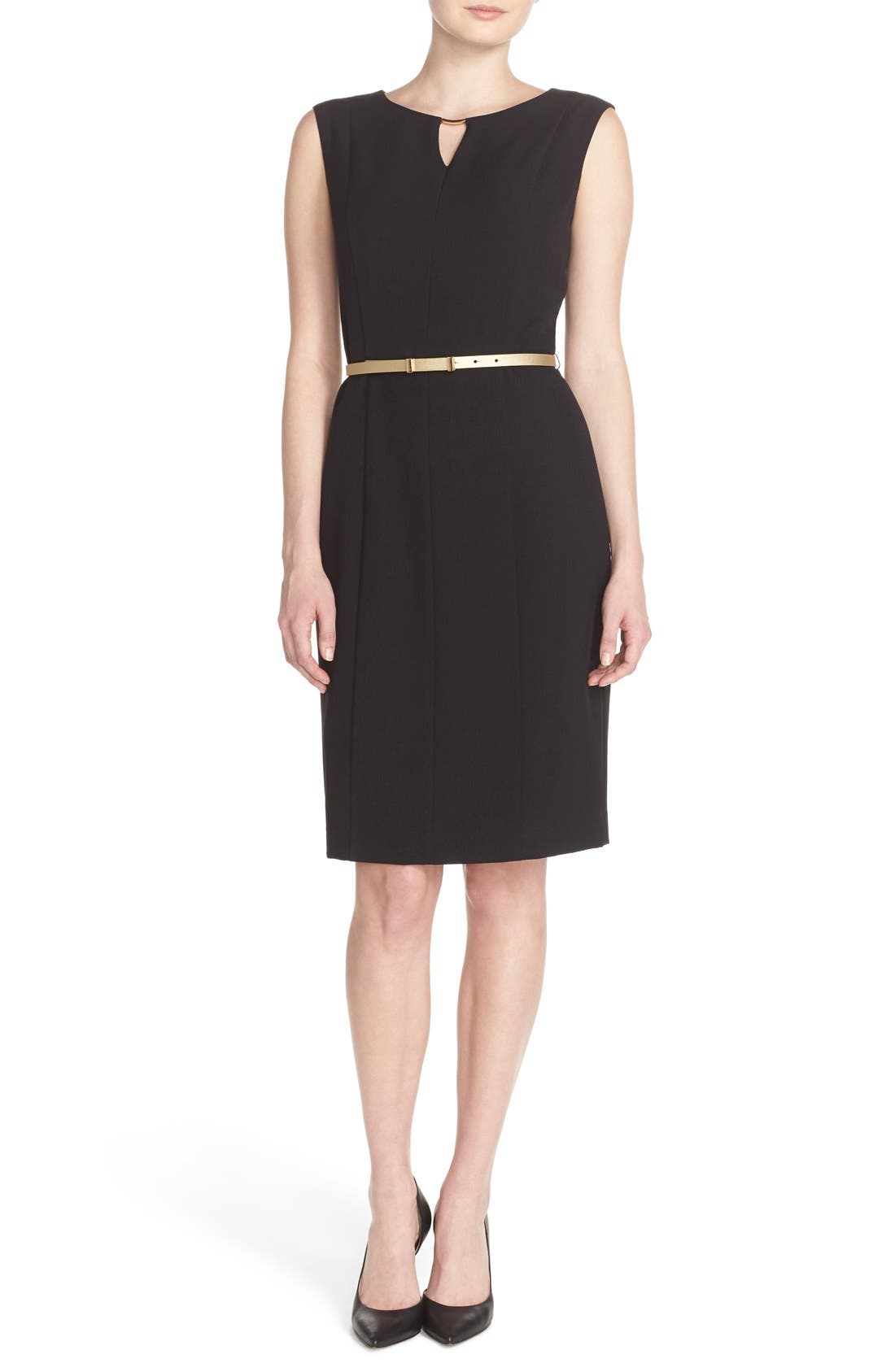 Ellen Tracy Belted Sheath Dress