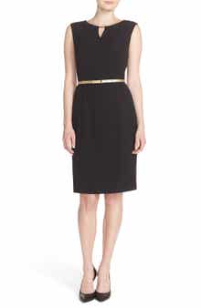 Ellen Tracy Belted Sheath Dress