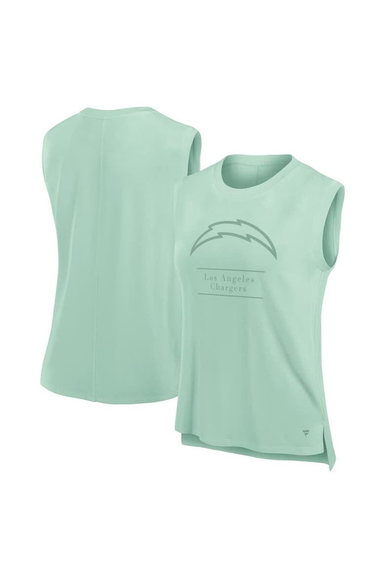 Women's Fanatics Mint Los Angeles Chargers Studio Embrace Tank Top, Main, color, Mint