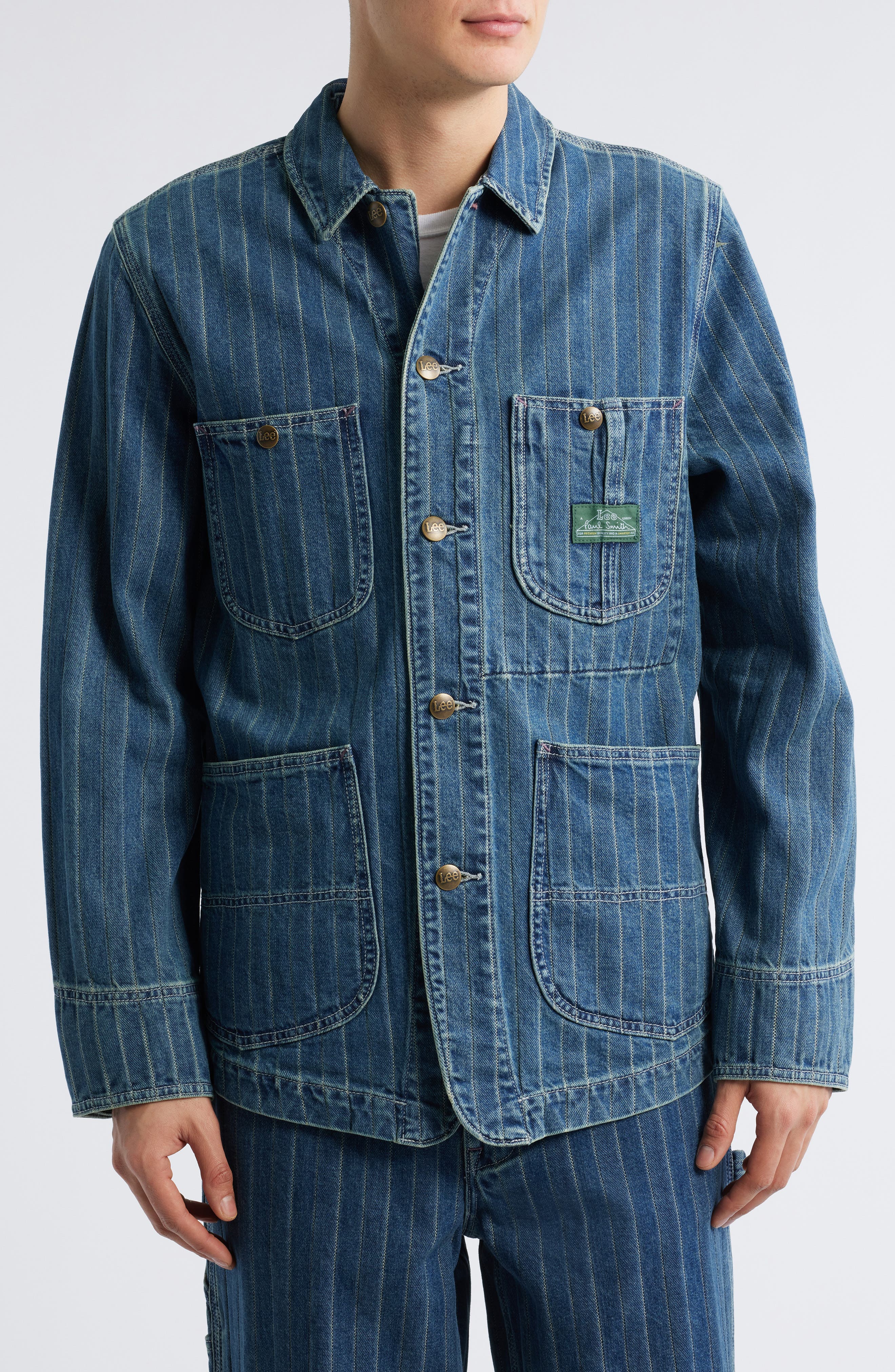 Paul Smith + Lee Stripe Denim Chore Coat (Men) | Nordstrom