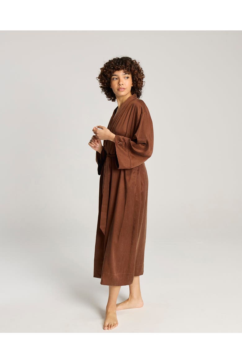 Eco-Luxe Long Robe, Alternate, color, Cocoa