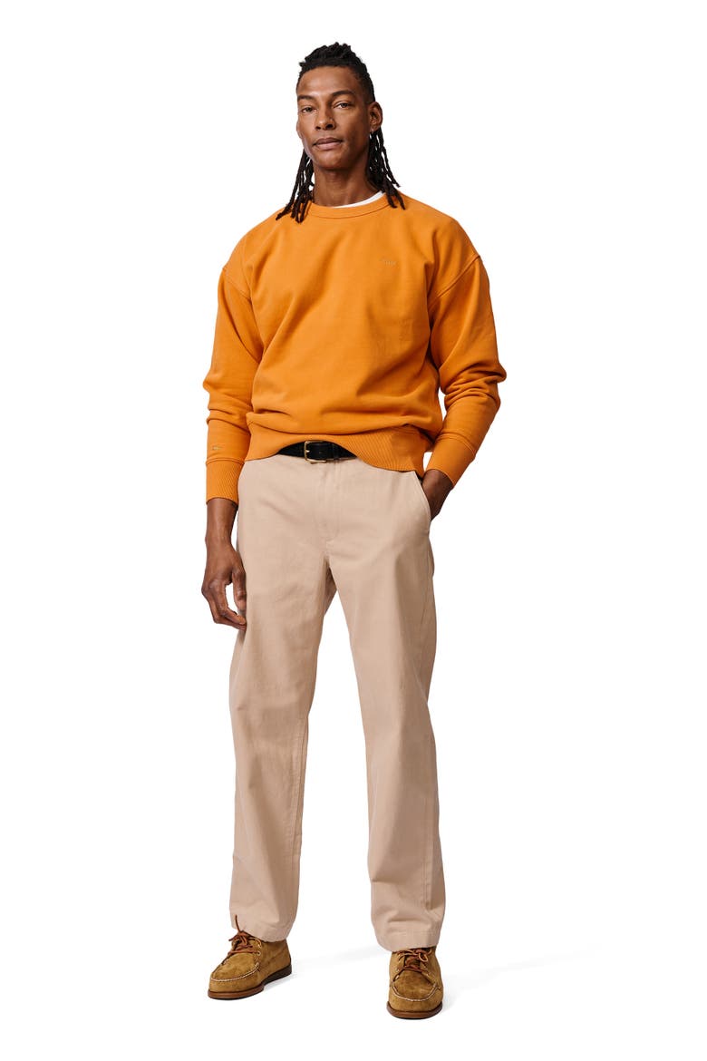 Brandon Crew Neck Relaxed Sweatshirt, Alternate, color, Washed Orange