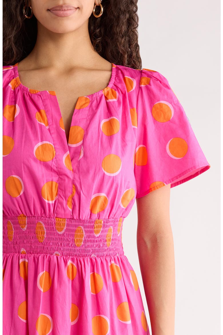 Haylie A-Line Dress, Alternate, color, FUCHSIA-ORANGE-DOT