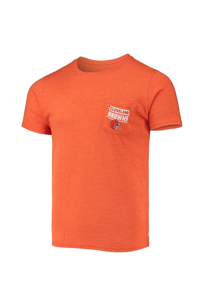 Men's Fanatics Branded Heathered Orange Cleveland Browns Field Goal Pocket Tri-Blend T-Shirt, Alternate, color, Heather Orange