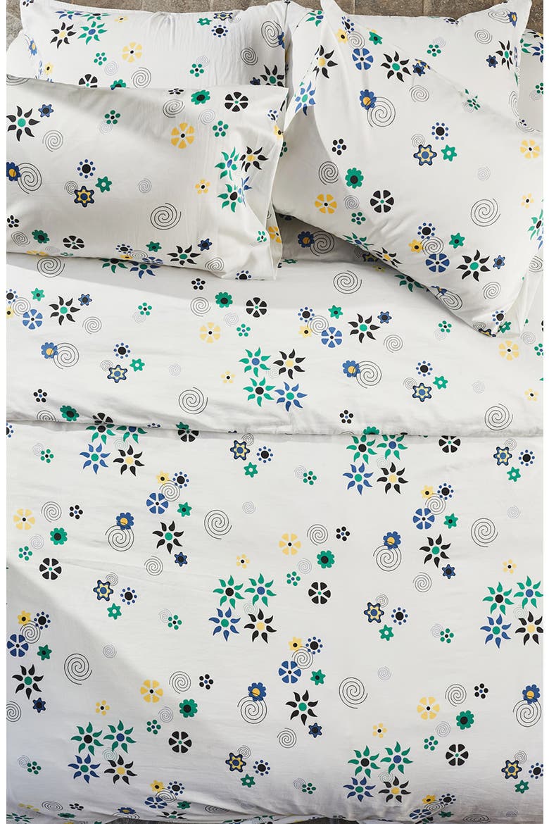 Flower Duvet Cover & Shams Set, Alternate, color, WHITE MULTI