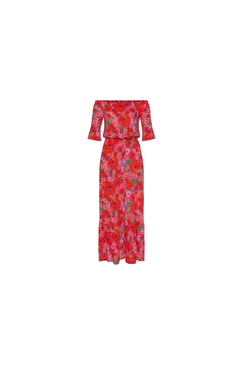 Off Shoulder Printed Maxi Dress, Alternate, color, Multi