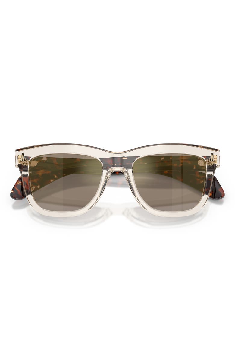 Moncler Bronzz 52mm Pillow Sunglasses, Alternate, color, Butter / Mirror Gold