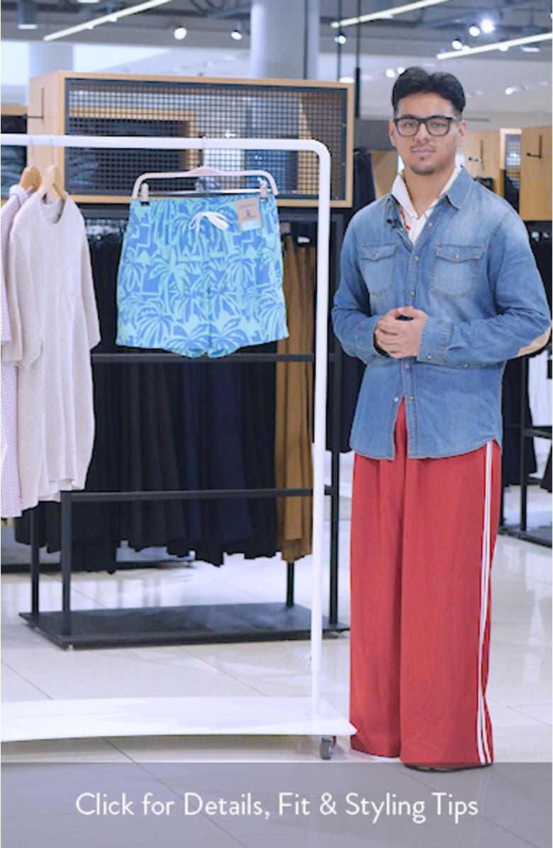 The Frond Farwells Palm Tree Print 5.5-Inch Swim Trunks, sales video thumbnail