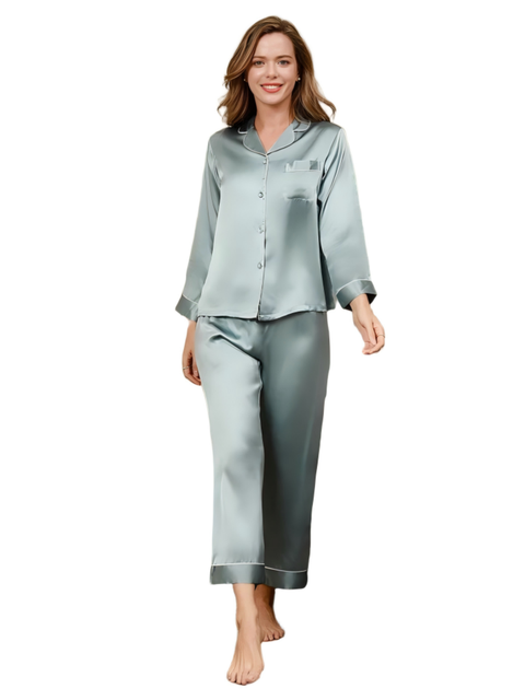 Women's Full Length Pure Silk Pajamas Set