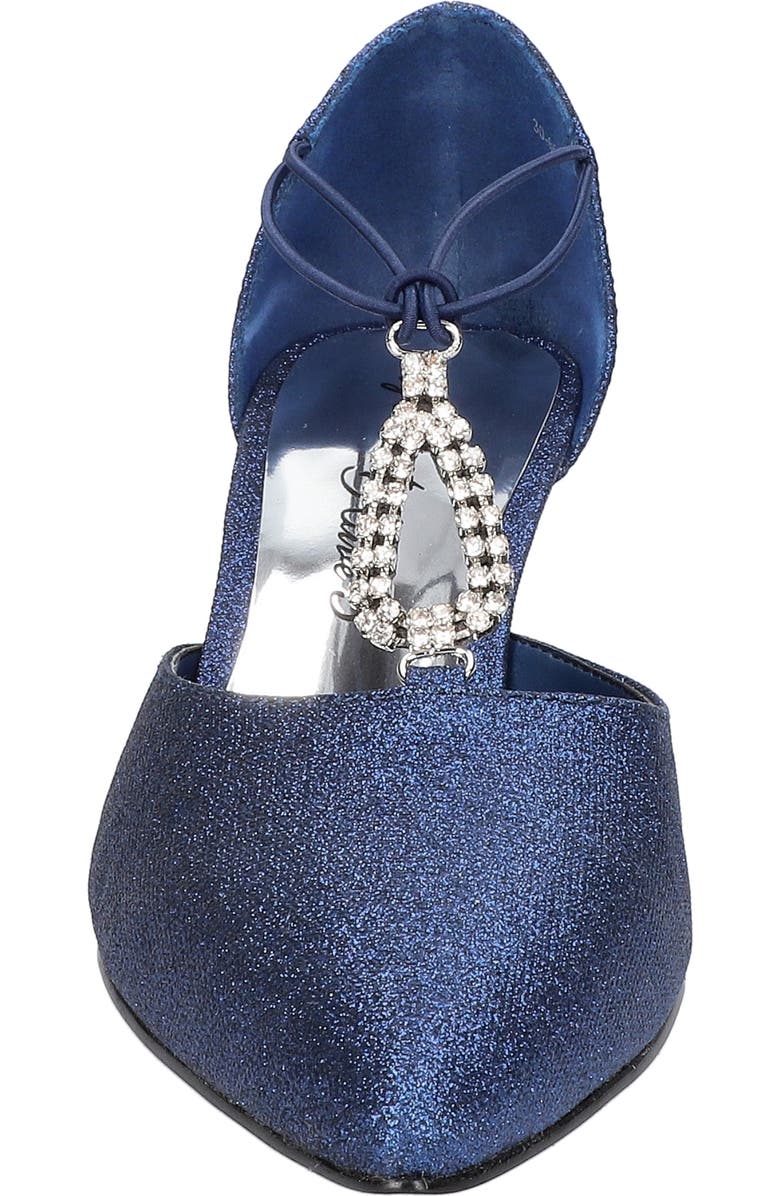 EASY STREET Moonlight Embellished T-Strap Pump - Multiple Widths Available, Alternate, color, Navy Glitter