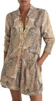 Reiss Katiya Paisley Button-Up Shirt