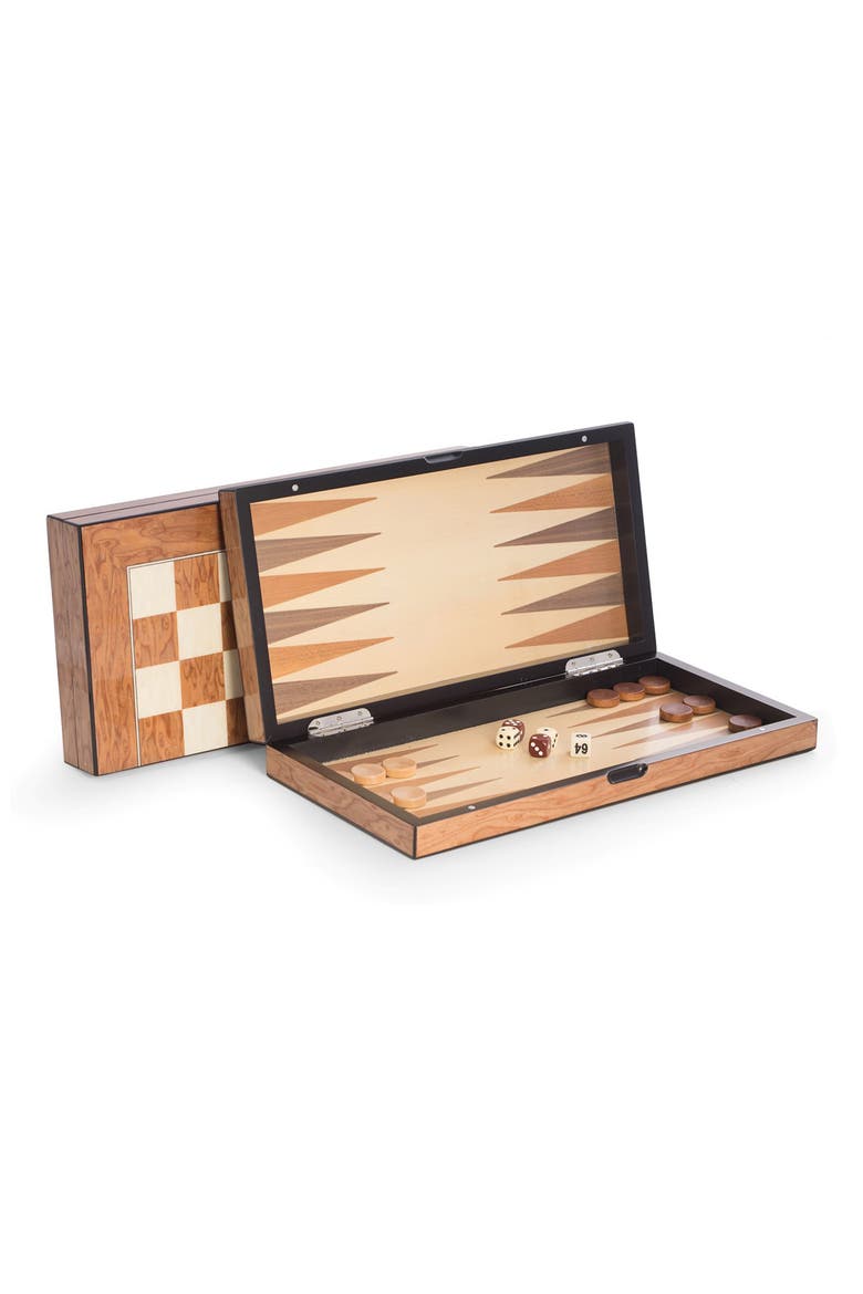 Chess, Checkers & Backgammon Brown Multi-Game Set, Main, color, BROWN