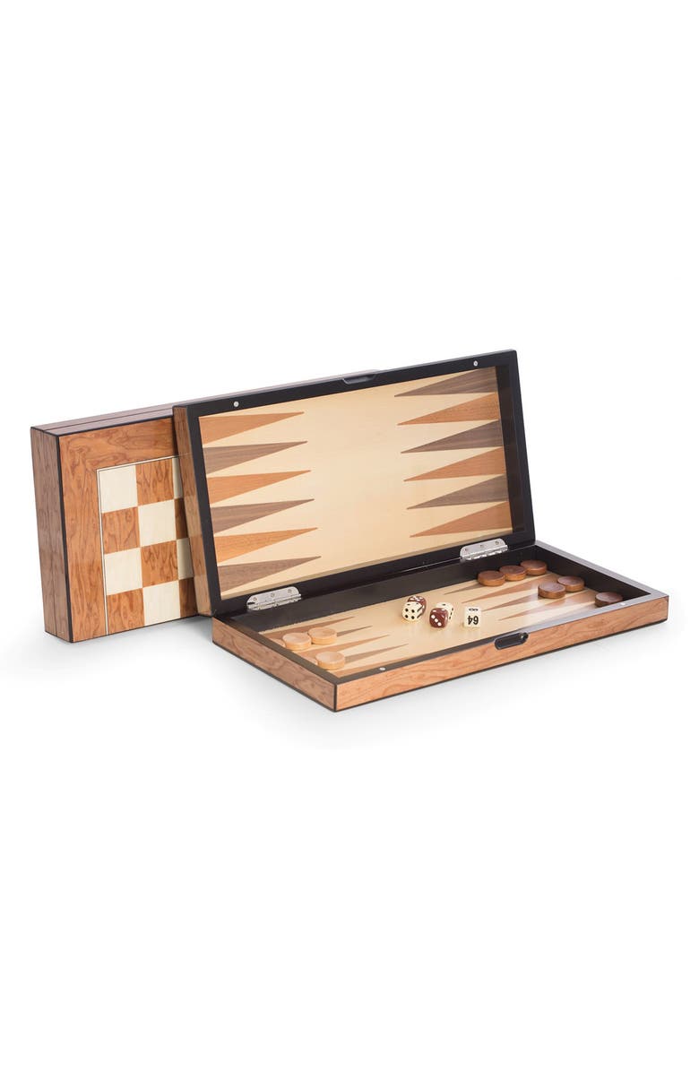 Bey-Berk Chess, Checkers & Backgammon Brown Multi-Game Set, Main, color, Brown