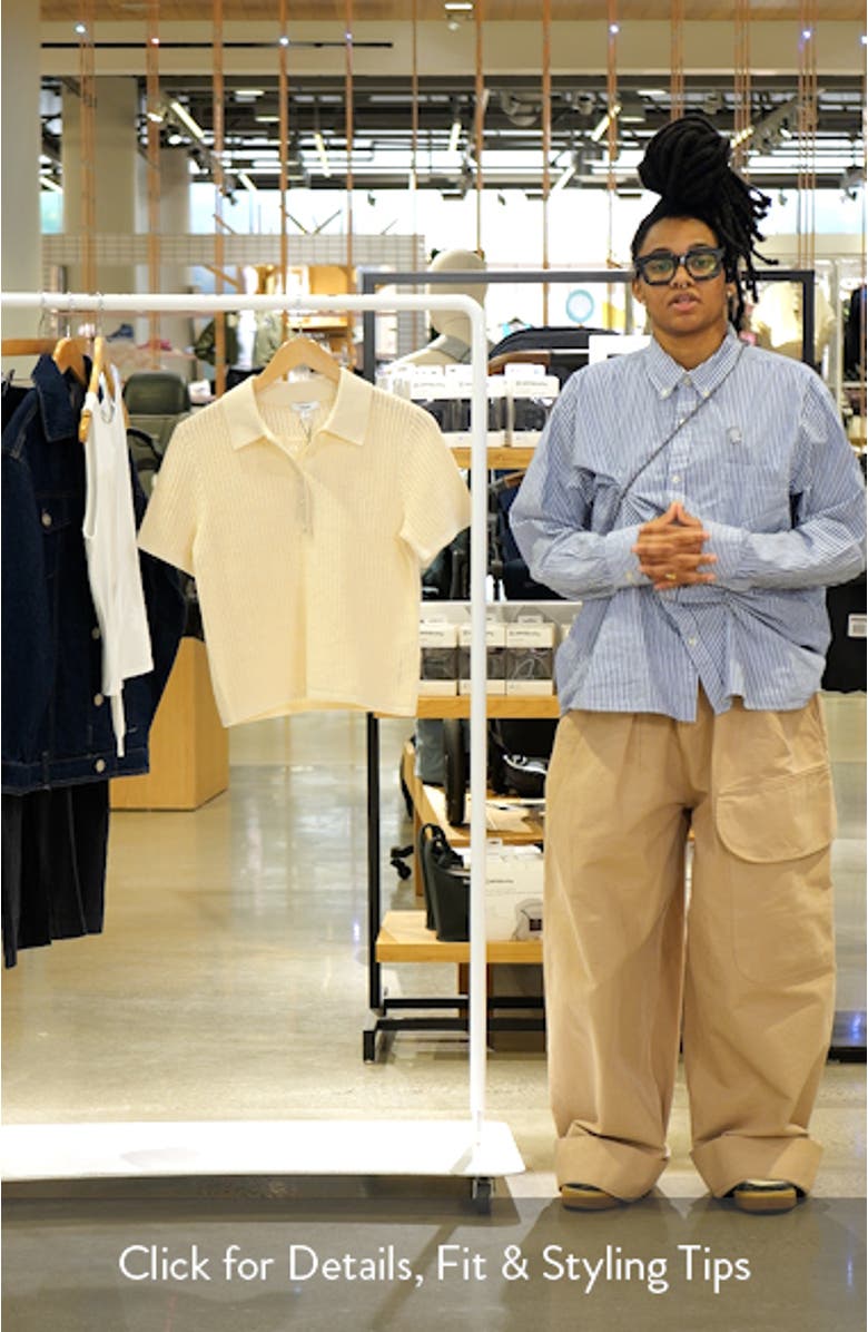 Evi Open Stitch Cotton & Linen Blend Polo, sales video thumbnail