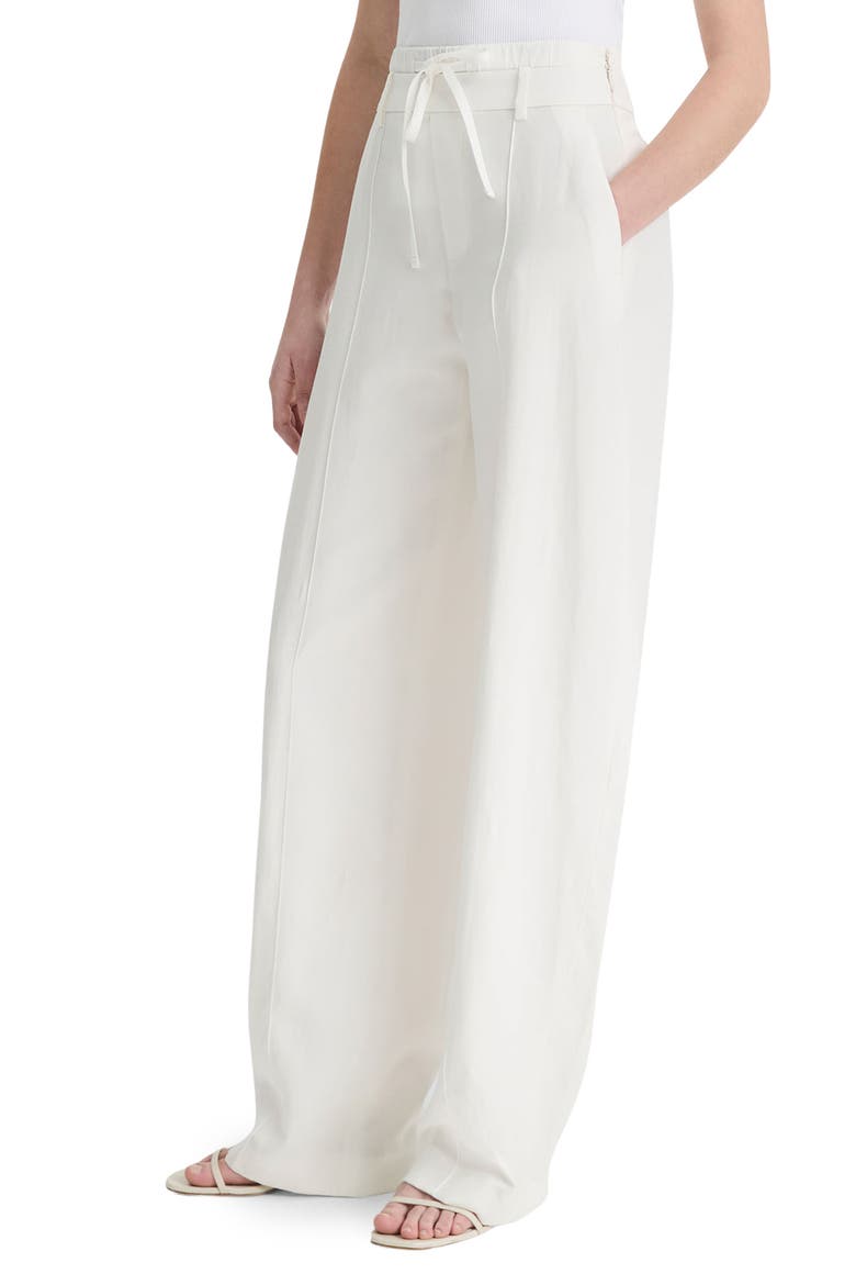Double Waist Drawstring Pants, Alternate, color, OFF WHITE