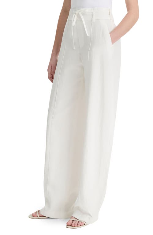 Vince Mid Rise Double Waistband Trousers In Off White