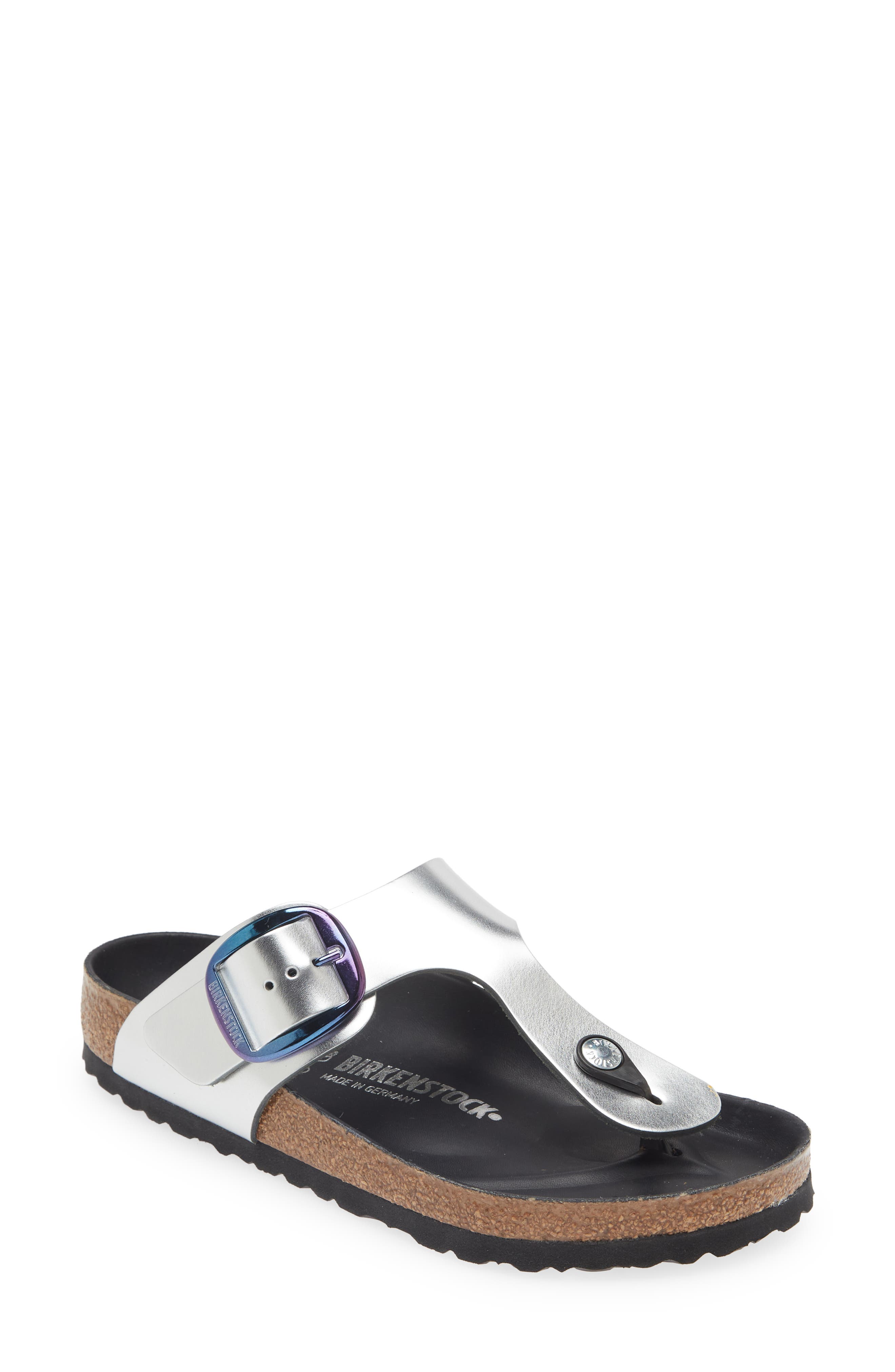 Gizeh Big Buckle Flip Flop, Main, color, METALLIC SILVER