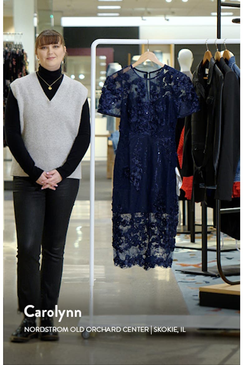 Lia Sequin & Flower Appliqué Sheath Dress video