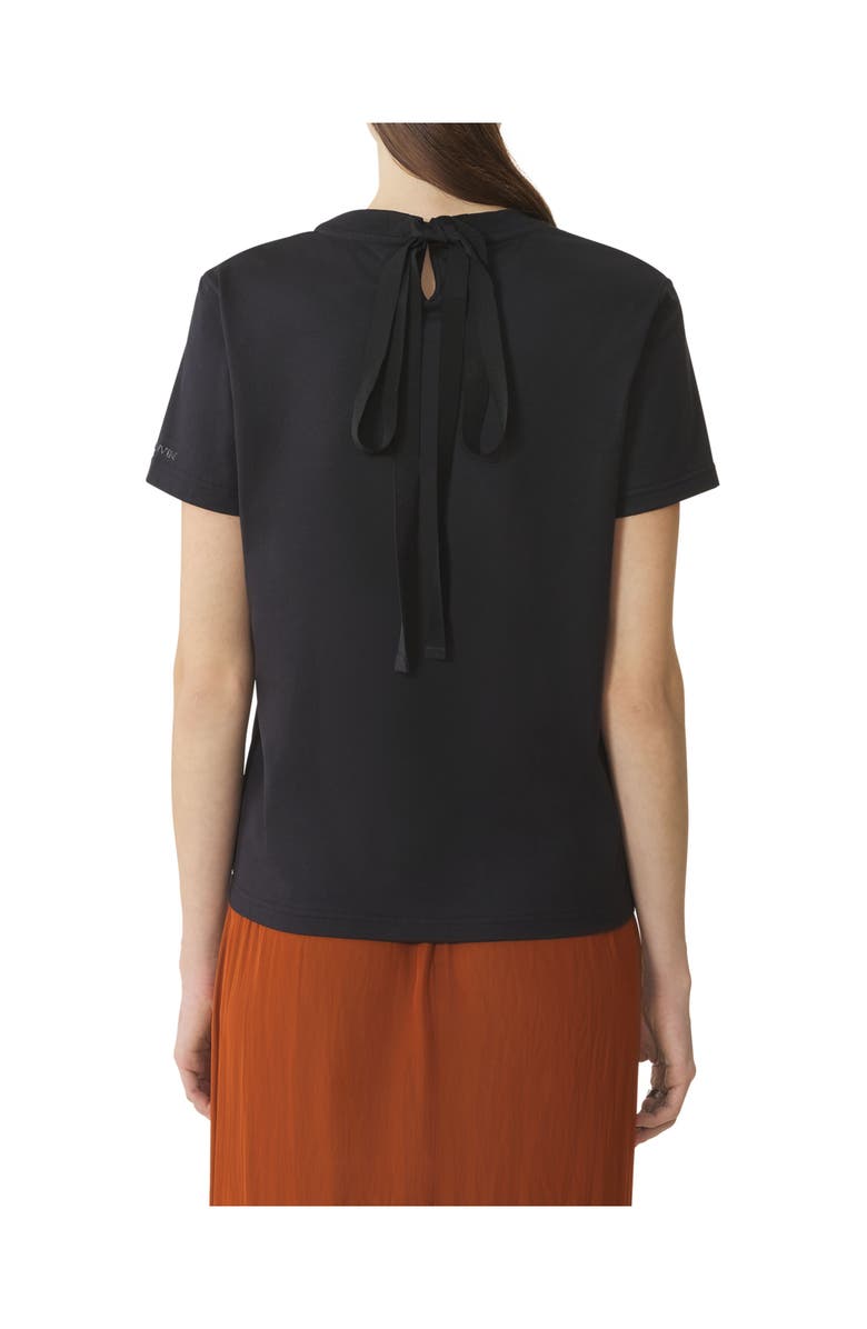 Lanvin Cotton T-Shirt With Ribbon Detail, Alternate, color, Black