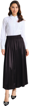 Mizalle Waisted Pleated Midi Skirt