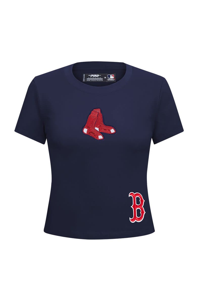 PRO STANDARD Women's Pro Standard  Navy Boston Red Sox Game Day Classics Baby Doll Cropped T-Shirt, Alternate, color, 