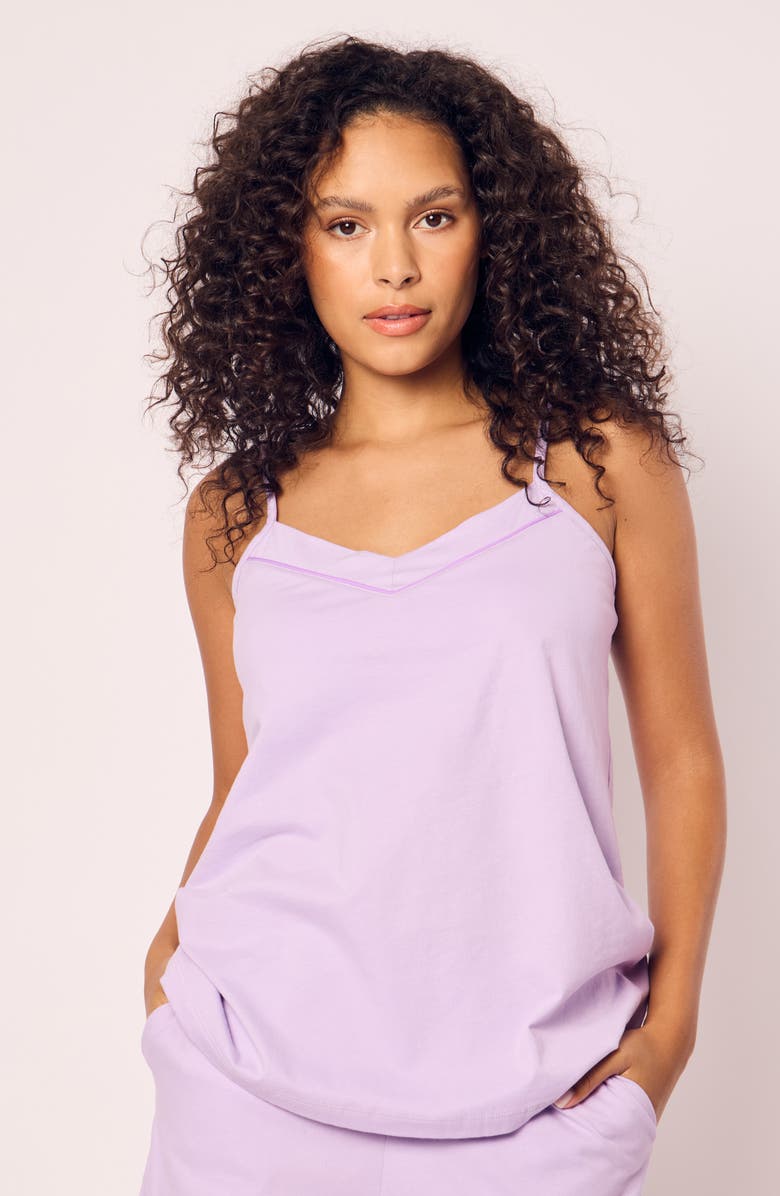 Petite Plume Sylvie Luxe Pima Cotton Short Pajamas, Alternate, color, Purple