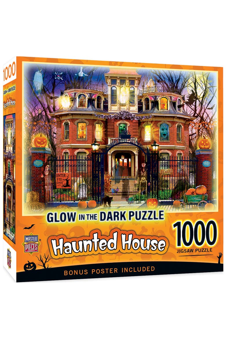 Haunted House 1000 Piece Glow Puzzle, Main, color, Multicolor