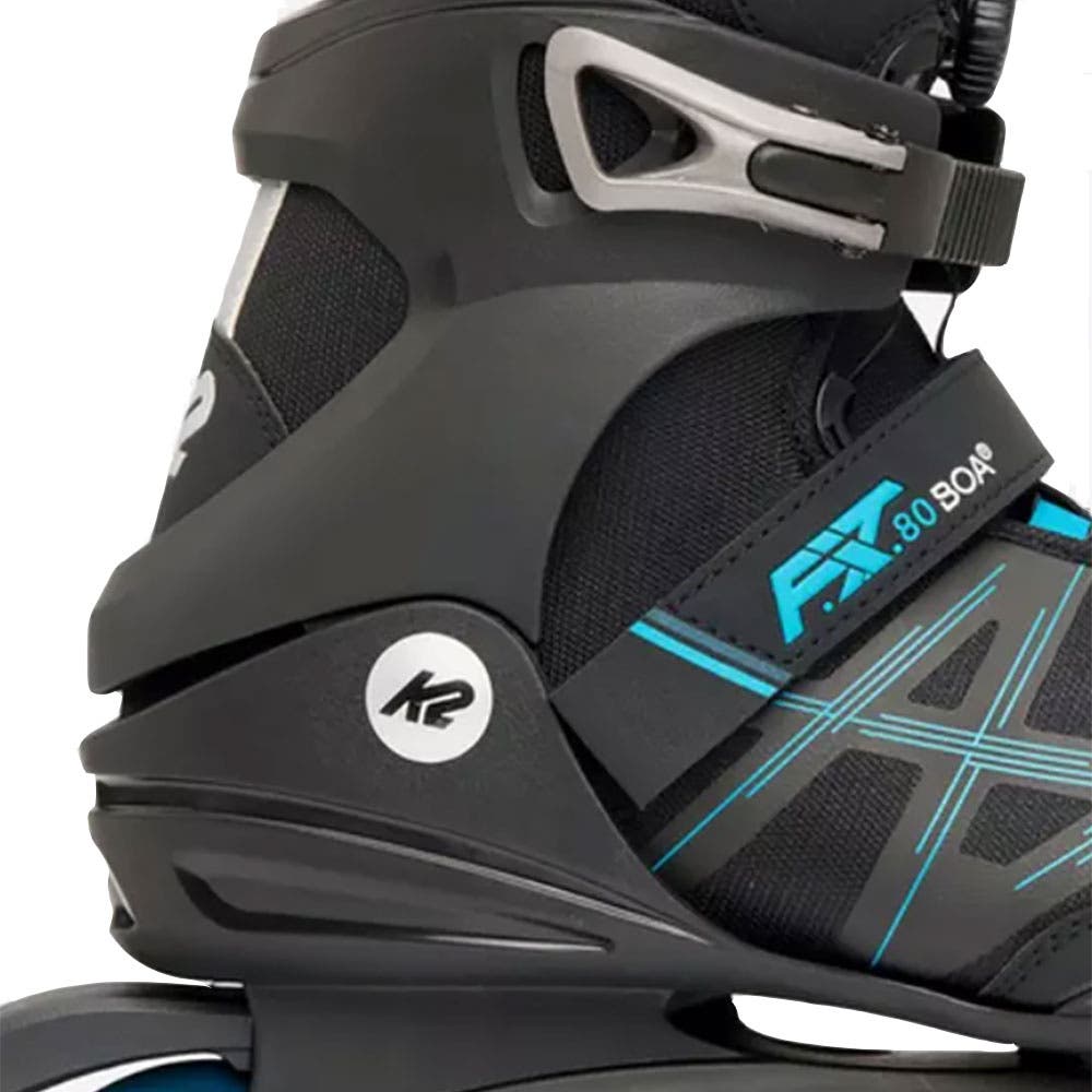 K2 F.I.T. 80 BOA Black/Blue Mens Inline Skates, Alternate, color, Black/Blue