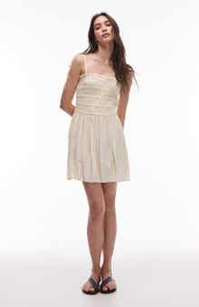 Topshop Shirred Bodice Minidress