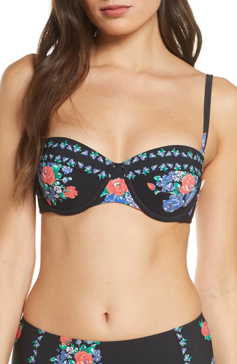 Tory Burch Underwire Bandeau Bikini Top, Alternate, color, 