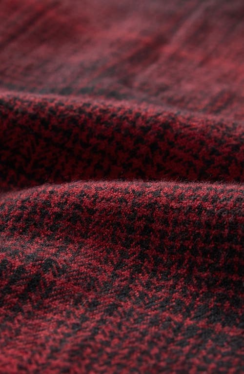 John Varvatos Dario Brushed Cotton Flannel Snap-up Shirt In Red