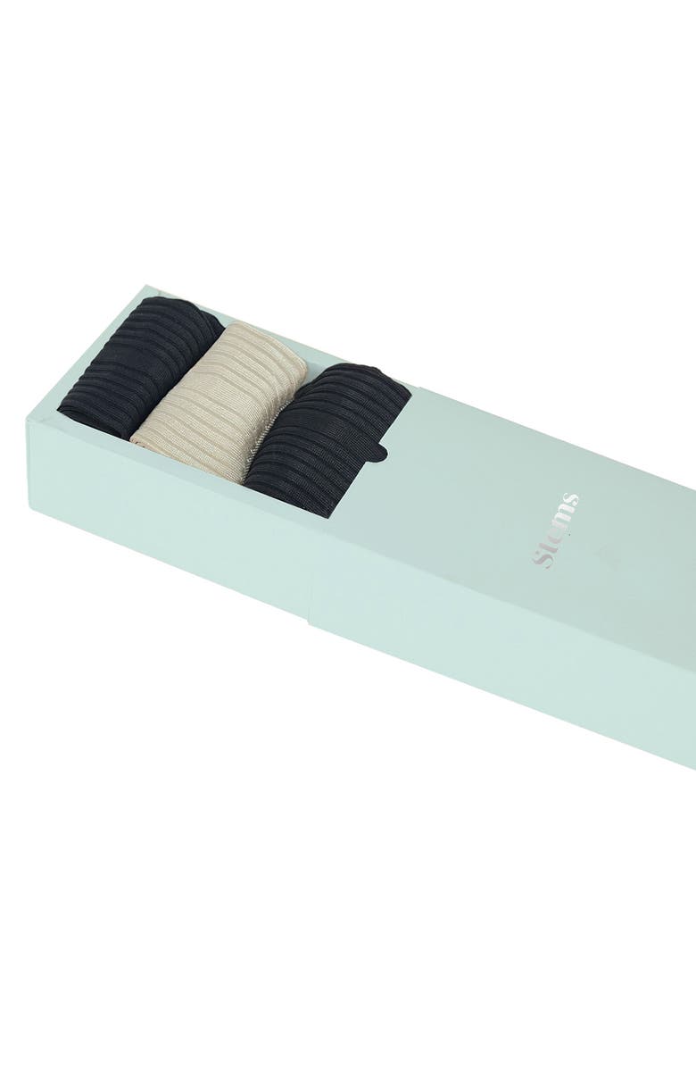 Stems Assorted 3-Pack Silky Rib Crew Socks, Alternate, color, 