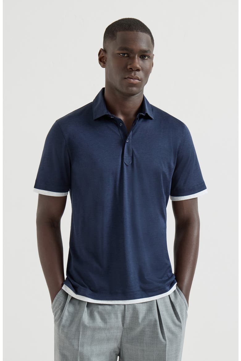 Polo with shirt collar, Main, color, Azure
