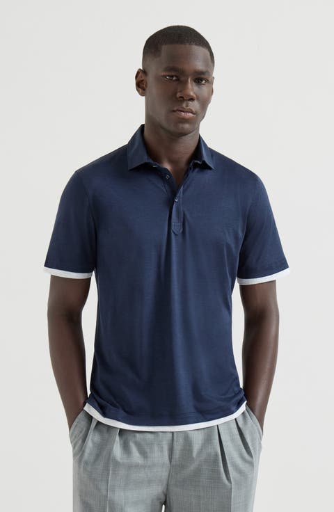 Polo with shirt collar