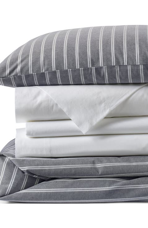 Oxford Yarn Dyed Cotton Reversible Duvet Cover