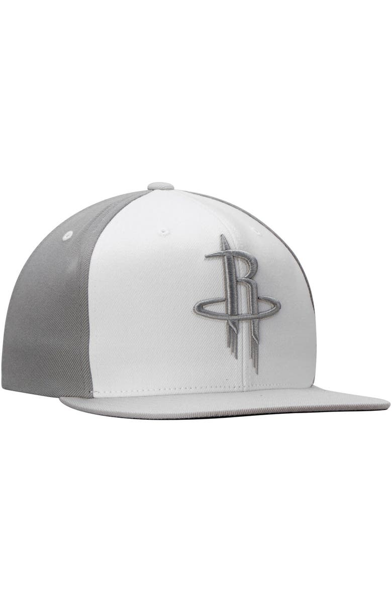 Mitchell & Ness Men's Mitchell & Ness White Houston Rockets Current Logo White Wall Snapback Adjustable Hat, Alternate, color,