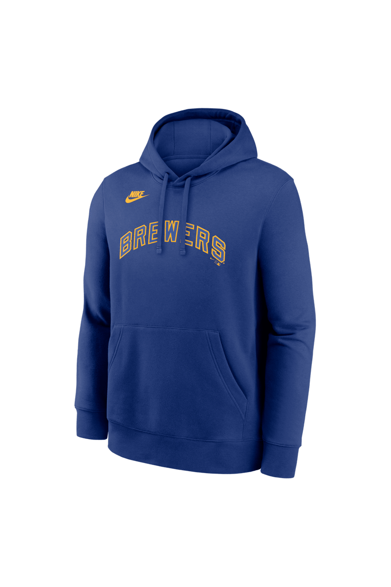 Men's Nike Royal Milwaukee Brewers Cooperstown Collection Wordmark Club Hoodie, Alternate, color, Royal