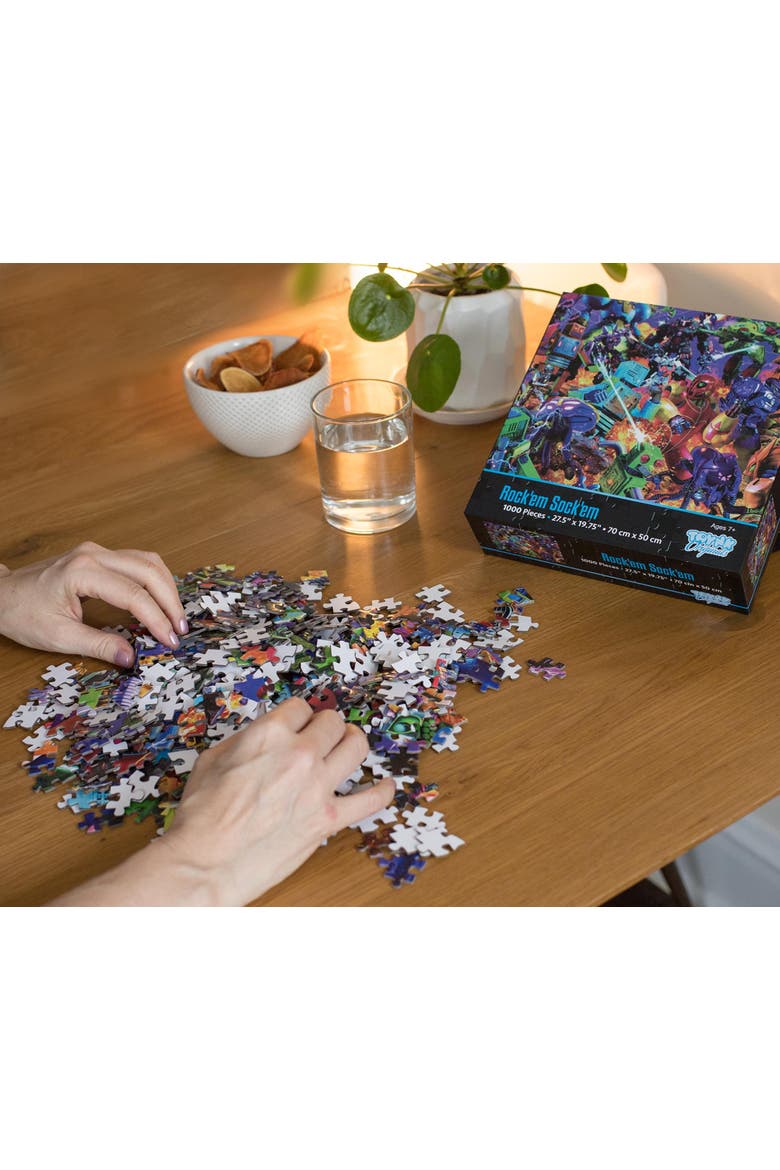 Rockem Sockem Mecha Robot Puzzle For Adults And Kids | 1000 Piece Jigsaw Puzzle, Alternate, color, Red