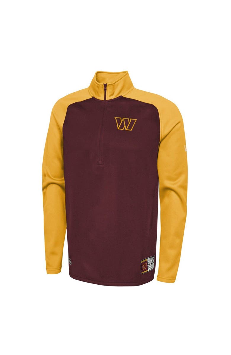 New Era Men's New Era Burgundy Washington Commanders Combine Authentic O-Line Raglan Half-Zip Jacket, Alternate, color, Burgundy