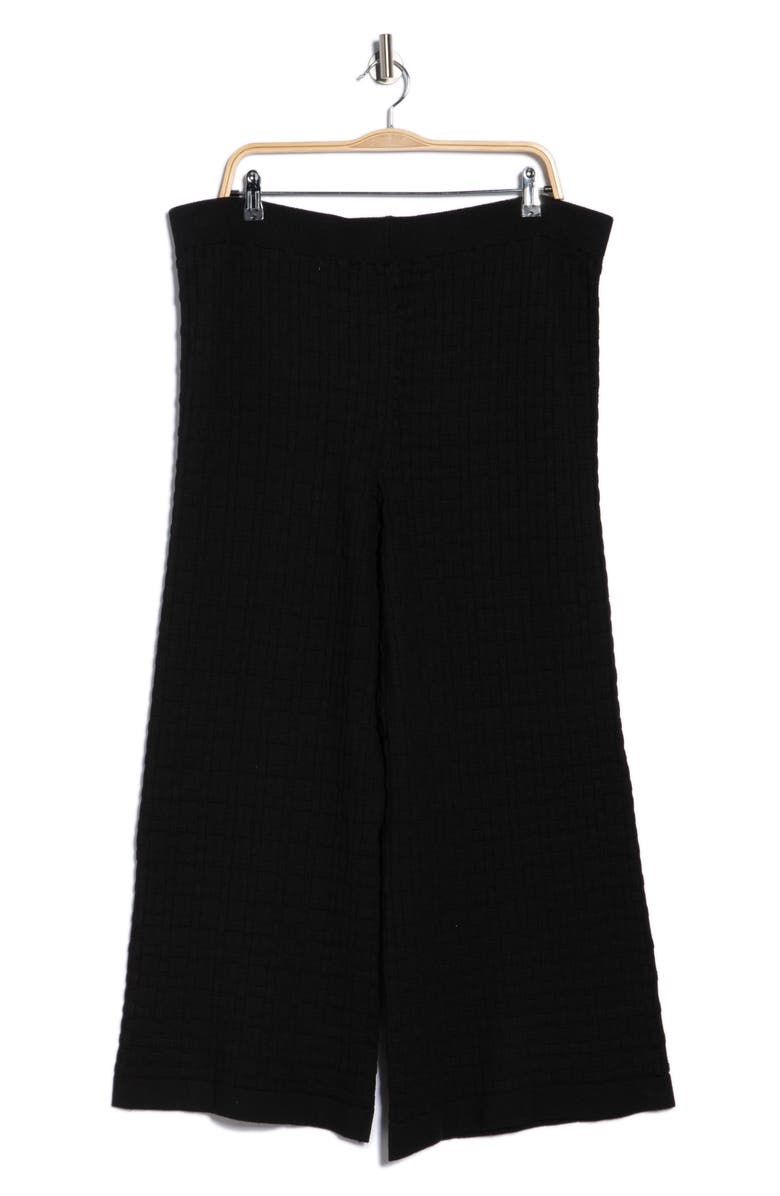 Ellen Tracy Cable Knit Ankle Sweater Pants, Alternate, color, Black