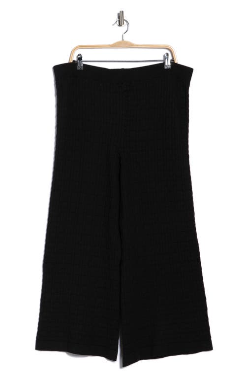 Ellen Tracy Cable Knit Ankle Sweater Pants In Black