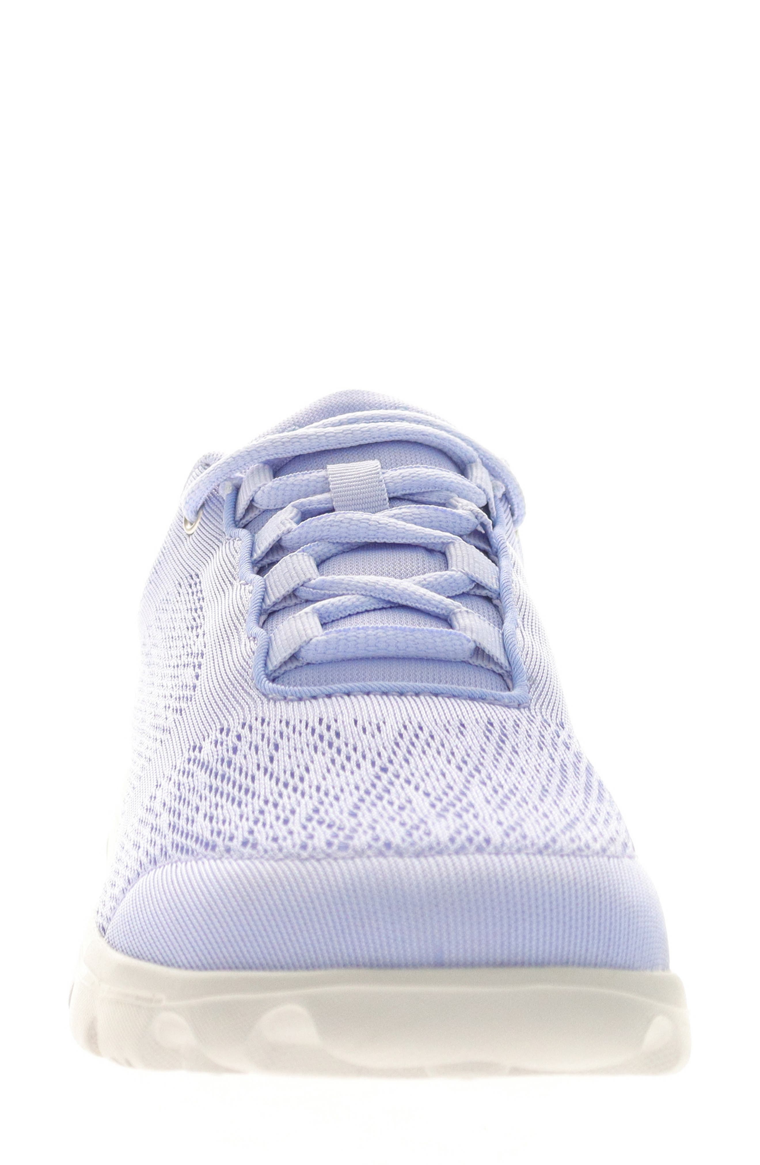Propét TravelActiv Knit Lace-Up Sneaker, Alternate, color, Lavender