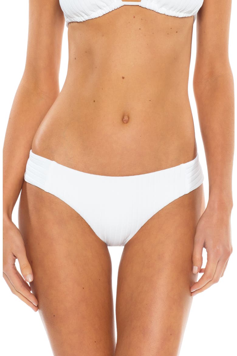 Loreto Ribbed Bikini Bottoms, Main, color, WHITE