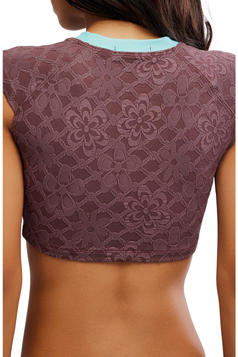 Sonny Jacquard Crop Cover-Up T-Shirt, Alternate, color, BROWNSTONE
