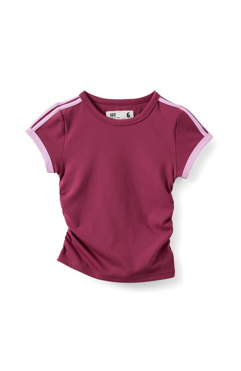 Kid's Soft Stretch Active Gathered Short Sleeve Baby Tee