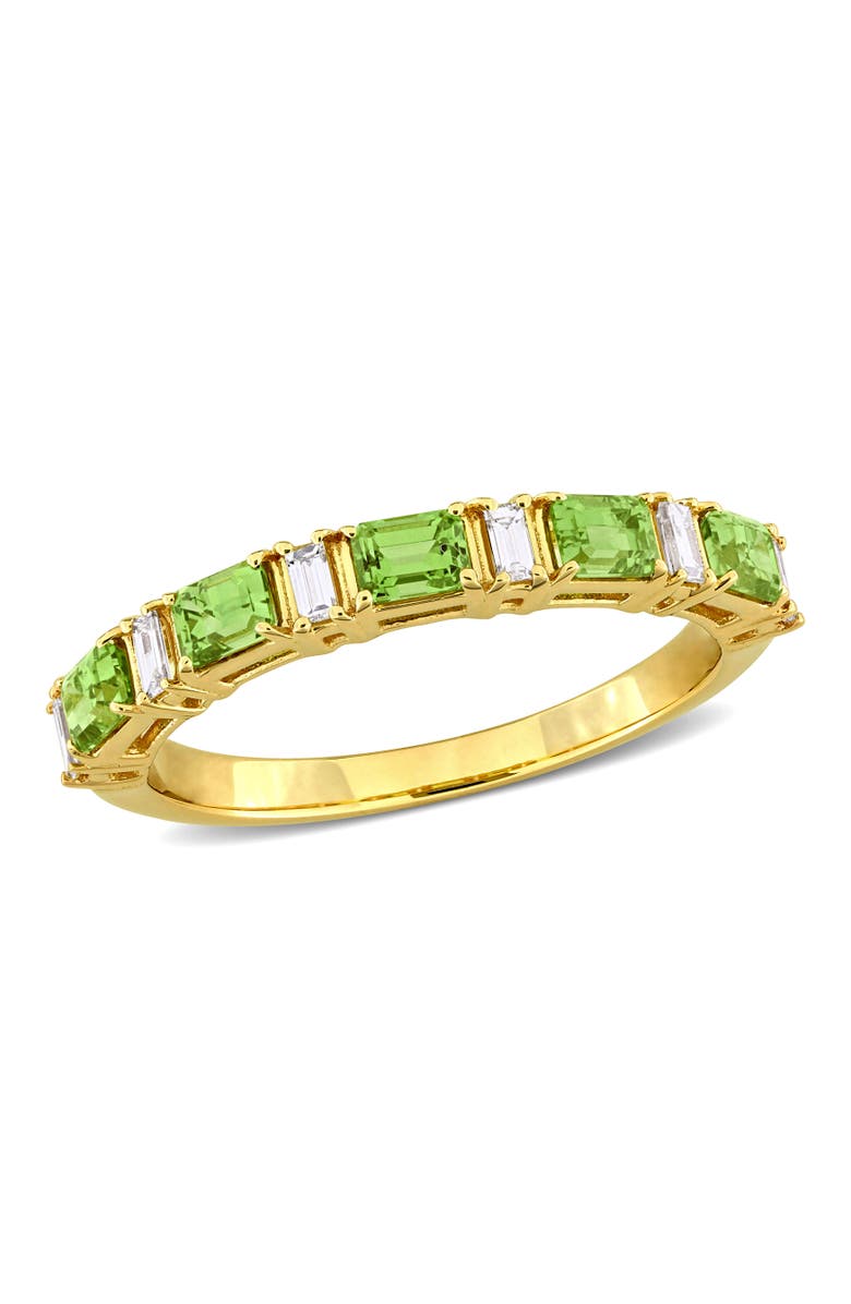 Julianna B. Sapphire & Diamond Semi-Eternity Ring 14k, Main, color, Green Sapphire/Yellow Gold