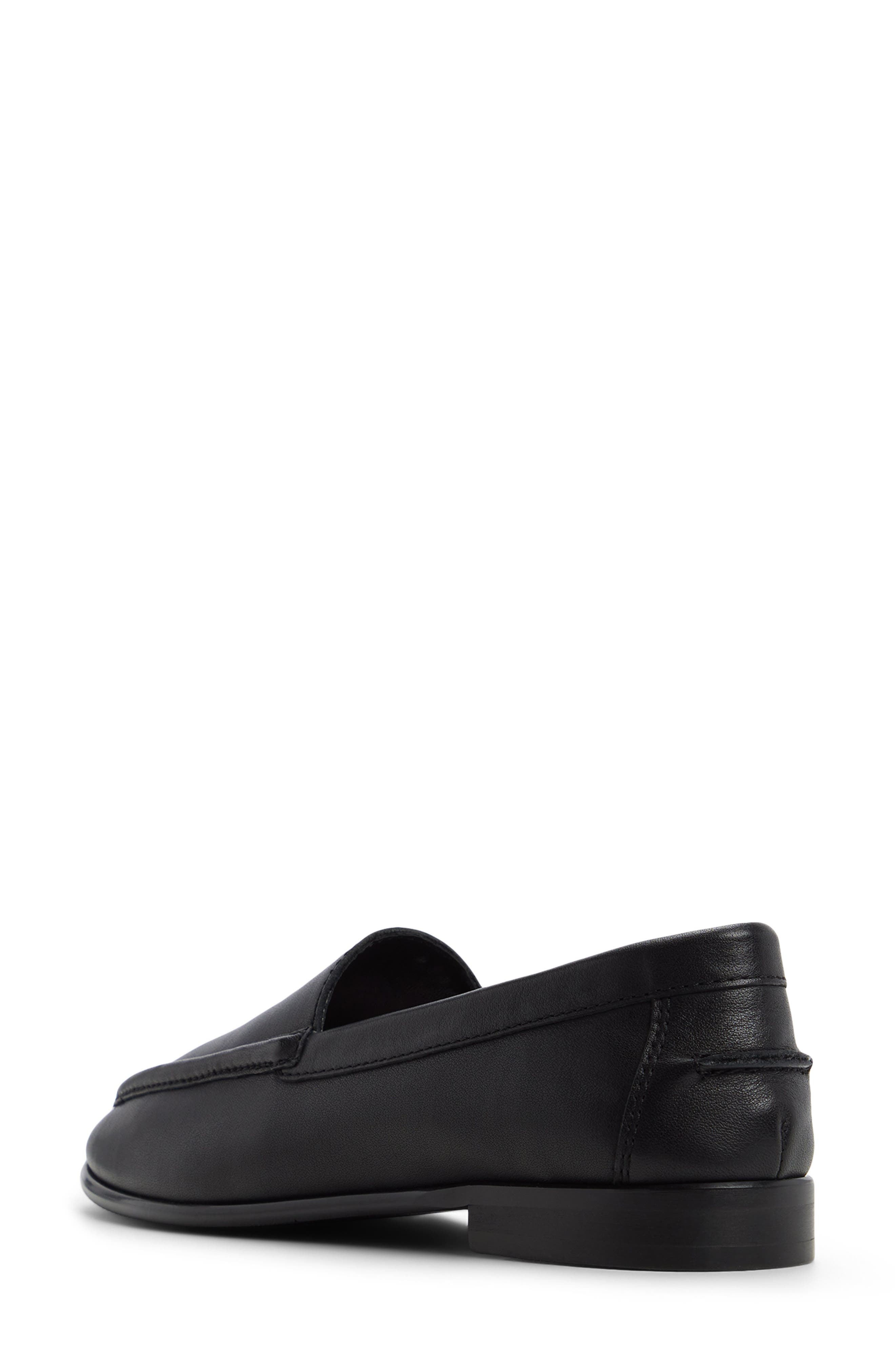 ALDO Ambar Leather Loafer, Alternate, color, Black