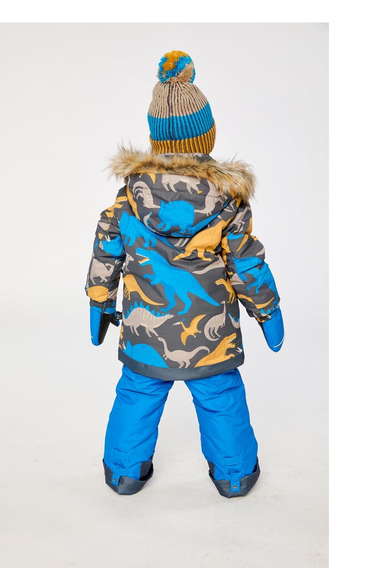 Play Cordura Reinforced Expandable Two Piece Snowsuit, Alternate, color, Grey and Blue Dinosaur Print